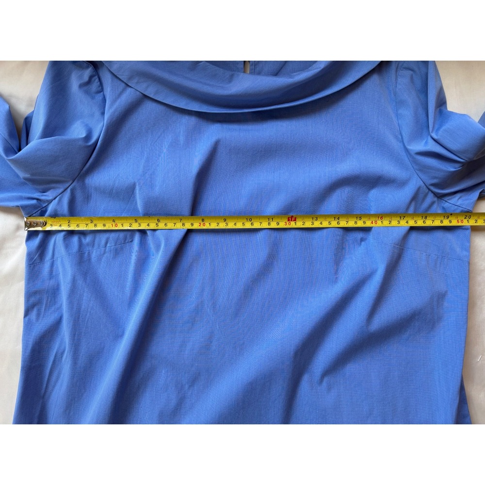 Talbots Womens Sabrina Blue Portrait Collar 3/4 Sleeve Cotton Blend Size L - Picture 5 of 8